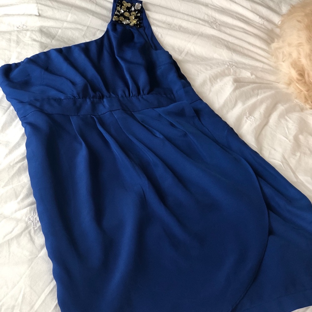 Asymmetrical Royal Blue Dress